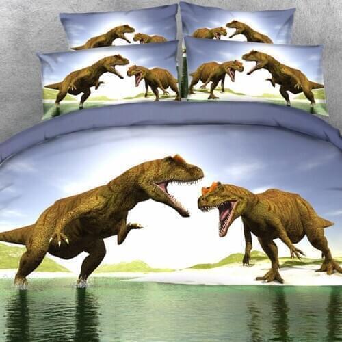 Royal Linen Source Brand 3PCS PER SET New Dinosaur land Theme 3d HD bed set Children Bedding Set Child Bed Sheet Set