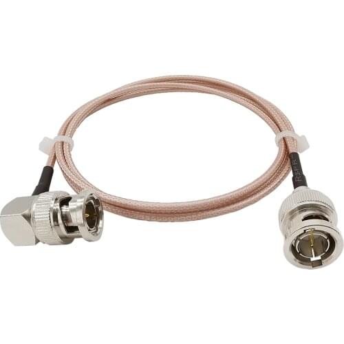 1Pcs RG179 BNC Male Plug to BNC Male Right Angle 75 Ohm Cable Connector for HD-SDI/3G-SDI Video Camera Cable