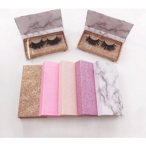 Wholesale Lashes Box Glitter Magnetic Retangle Eyelash Packaging Box for 3D 5D Mink Eyelashes Empty Lash Case