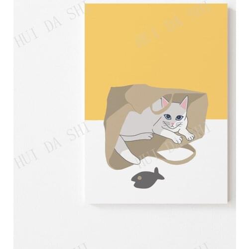 Cat with blue eyes, Cat drawing, Printable Poster, Cat print, Digital Wall Art, Cat Illustration