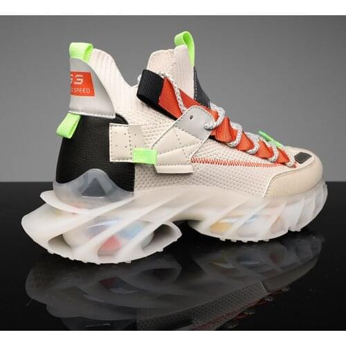 Blade Sneakers For Men Breathable Running Shoes High Quality Antiskid Damping Sports Shoes Flying Mesh Reflective Jogging Shoes