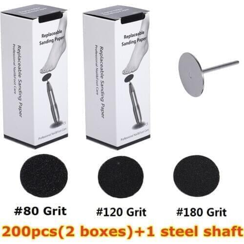 200pcs set Replaceable Sandpaper Disc Cuticle Callus Remove Tool Electric Foot File Callus Hard Dead Skin Remove For Pedicure