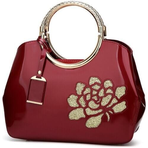 2020 new fashion patent leather hand bag female bag bright shell lady bag simple atmosphere one shoulder oblique cross bag