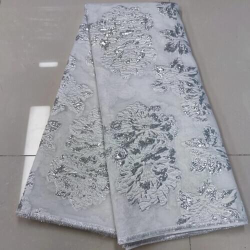 New arrival African Organza Lace Fabric French Tulle Lace Fabrics High Quality Nigerian Degree silver flowers Lace For Wedding