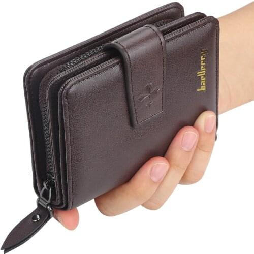 New Men Wallets Zipper Card Holder High Quality Male Purse New PU Leather Coin Holder Men Wallets Carteria
