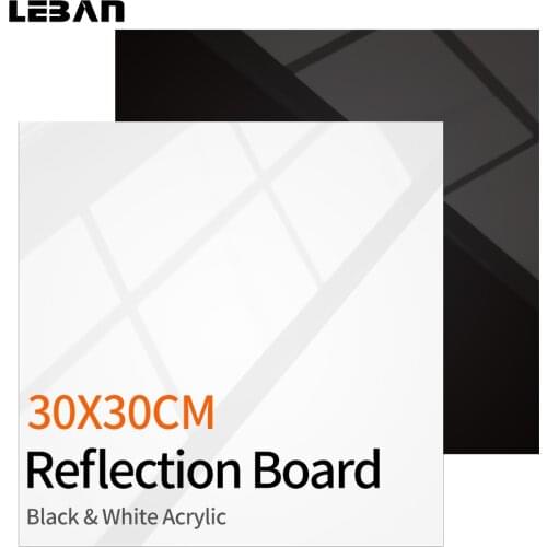 30x30cm Reflective White & Black Acrylic Reflection Background Display Boards for Product Table Top Photography Shooting