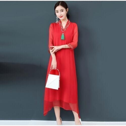 Chinese cheongsam oriental style dresses elegant women modified modern qipao dress Chinese traditional dress Q177