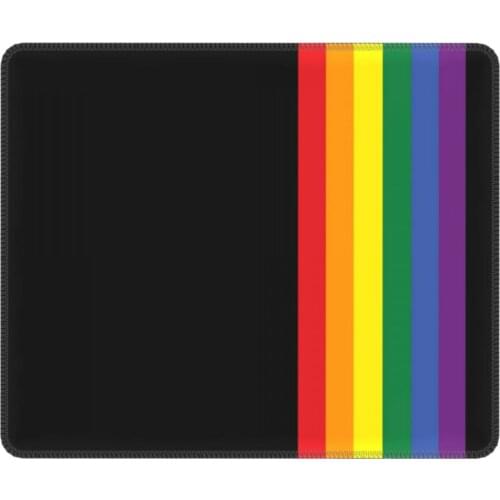 Rainbow Pride LGBT Cool Mouse Pad with Locking Edge Mat Pads Rubber Computer Keyboard Desk Pad