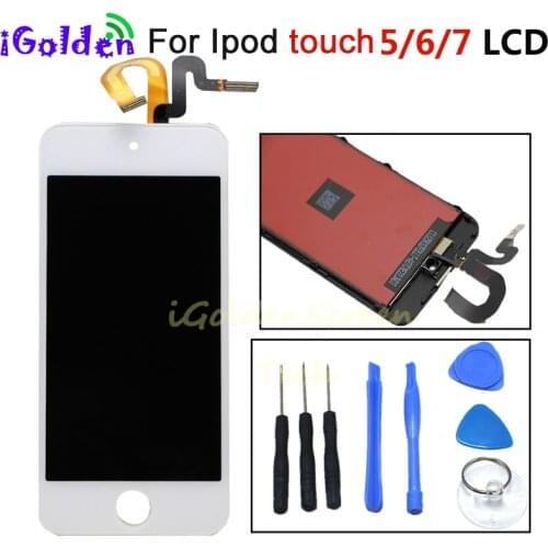 High Quality New Black White LCD Touch Digitizer Screen Assembly for iPod Touch 5 6 7 Gen Generation free shipping