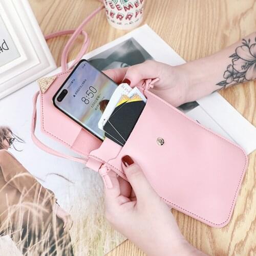Women Cellphone Purse Delicate Crossbody Shoulder Bag with Touch Screen Window Compatible with iPhone Samsung
