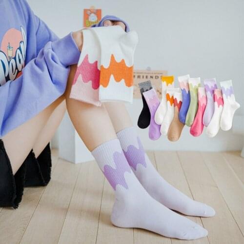 1 Pair New Autumn Winter Women Cute Socks Ice Cream Fashion Match Three-Color Japanese College Style Sweet Lovely Cotton Socks