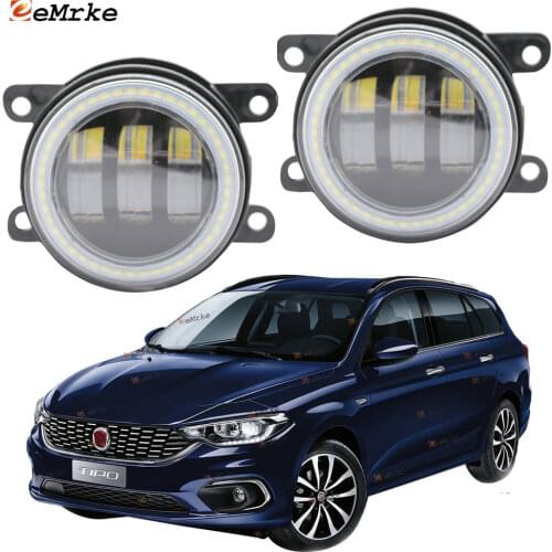 2X Led Angel Eye DRL for Fiat Egea Turkey StateWagon Sport Hatchback 357 2016 LED Fog Lights Lamp Lens Daytime Running Light 12V