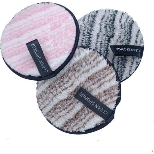 3Pcs Soft Fiber Makeup Remover Puff Facial Wash Puff Double Sided Makeup Sponge Easy to Use Beauty Make Up Remover Tools