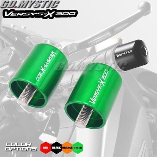 Motorcycle Accessories CNC Handlebar Grips Bar Ends Cap Slide Laser Logo For KAWASAKI VERSYS-X 300 VERSYS X300 2017