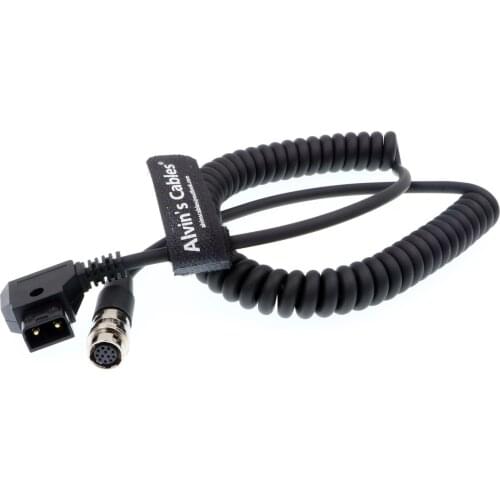 Alvins Cables 12 Pin Hirose Power Cable for B4 2/3" Fujinon Canon Nikon Lens 12 Pin Female to D Tap Male Coiled Power Cord