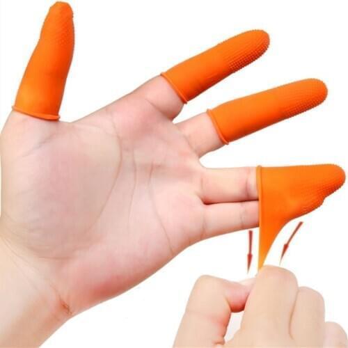 100pcs Antislip latex gloves Multifunctional finger cots fingertip protector for Counting Cleaning Electronic Garden work gloves
