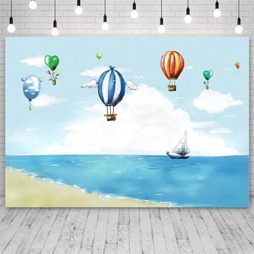 Avezano Backdrop Birthday Party Baby Shower Hot Air Balloon Child Photography Background Photo Studio Photozone Photocall Decor