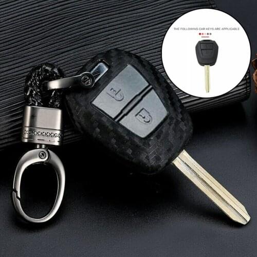 Car Carbon Fiber Key Bag For Isuzu DMAX D-MAX Mu-x 2.5 2 Buttons Carbon Fiber Remote Car Cover Key Case