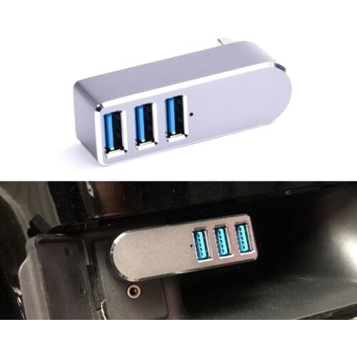 Car USB HUB 4 Port Splitter Adapter Organizer for Tesla Model 3 Y 2017- 2021