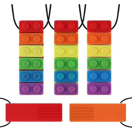 Baby Teether Toys Safe Silicone Teething Sensory Chew Pendant Necklace Molar Stick Nursing Gift For Infant Teething Stick Bebe