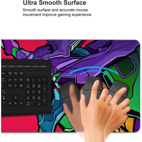 Eva Evangelion Rubber PC Computer Gaming mousepad Anti-slip Natural Rubber with Locking Edge Gaming Mouse Mat xxl mousepad