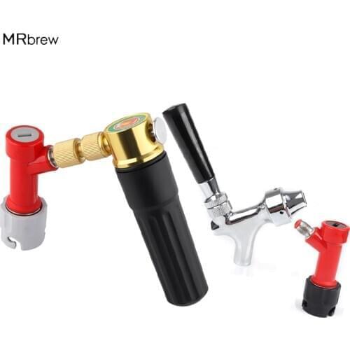 Hot Polished Chrome Draft Beer Tap Faucet with Co2 Keg Charger with pin lock Quick Disconnect Assembly