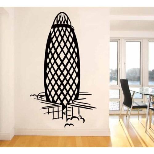 Hot Sale London Landmark The Gherkin Wall Sticker Living Room Home Decorative Vinyl Decal Art Murals