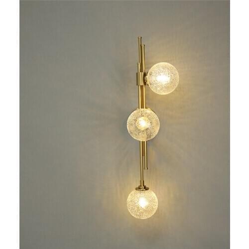 Nordic Designer Creative Glass Ball Wall Lamps Living Room Wall Art Home Decor Wall Lights Bedroom Bedside Simple Wall Sconce