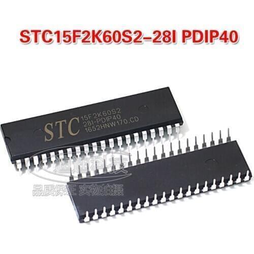 Original STC15F2K60S2-28I-PDIP40 single-chip integrated circuit IC chip