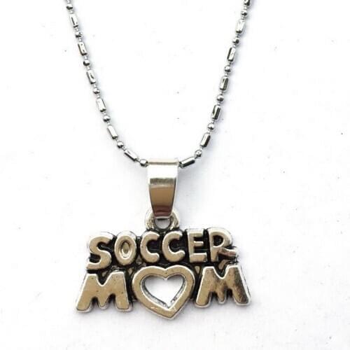 2pcs Soccer Mom Necklace With Chain Sports Mom Jewelry End Of Season Players Team Mothers Day Gift