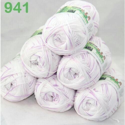 Lot of 6 Skeins Super Soft Natural Bamboo Cotton Knitting Yarn 941