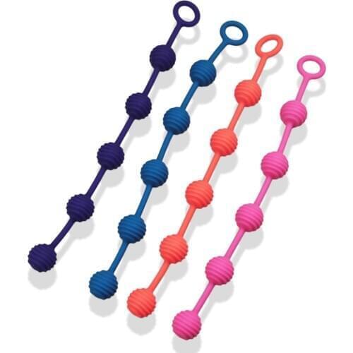 Candiway 26cm Anal Beads Chain,G-spot anal balls Bead Chain Butt Plug,Anal Toys silicone anus sex toy,woman man sex product