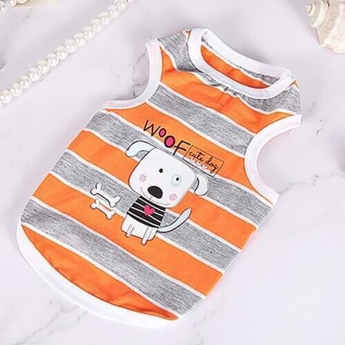 Striped Cartoon Pet Clothes Puppy Small Dog Vest Puppy Cat Pets Clothing Pets Products
