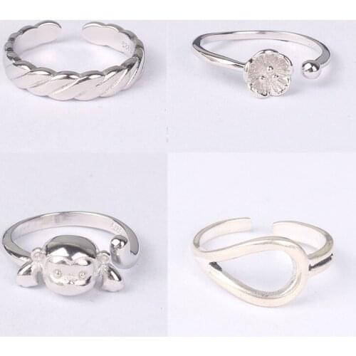 925 Sterling Silver Pin Simple retro Thai silver opening, adjustable exquisite fashion ring, add temperament, Christmas gift