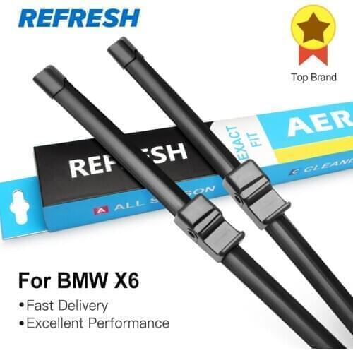 REFRESH Wiper Blades for BMW X6 E71 F16 Fit Side Pin Push Button Hook Arms 2008 2009 2010 2011 2012 2013 2014 2015 2016 2017