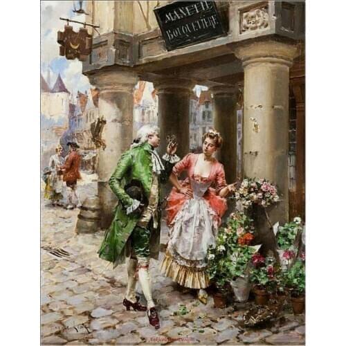 Needlework for embroidery by Ankicoleman DIY DMC High Quality - Counted Cross Stitch Kit set Oil painting - The Flower Vendor