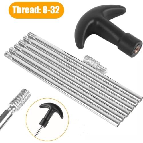 Hunting Gun Barrel Cleaning Rods Set Tactical Rifle Cleaning Tool Kit Alumium Thread 8-32 for Airsoft Rifle Pistol Accessory