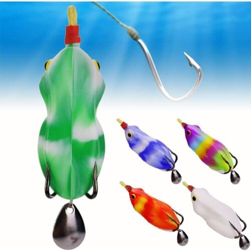 Frog Fishing Lures Bait For Channa Argus Double Hooks Artificial Soft Bait Fishing Tackle For Freshwater Saltwater