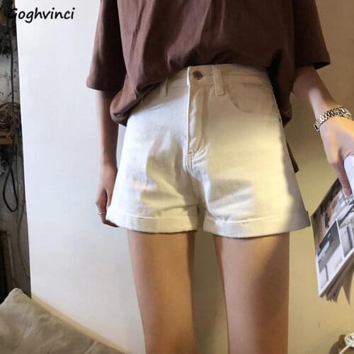 Shorts Women Denim Solid Color Skinny Sexy Hot Trousers Mujer All-match Street Daily High Waist Simple Korean Style Girl Popular