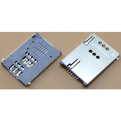 YuXi New SIM memory card Holder 6+1 7P adapter/connector For phone Tablet PC, SMT Self push