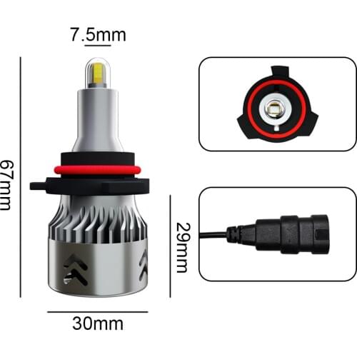 2pcs 9005 led headlight bulbs No Noise 6000k Running Lights For Car Led Canbus Fog Lights Bulbs in Car For Auto36W Diode Lamp