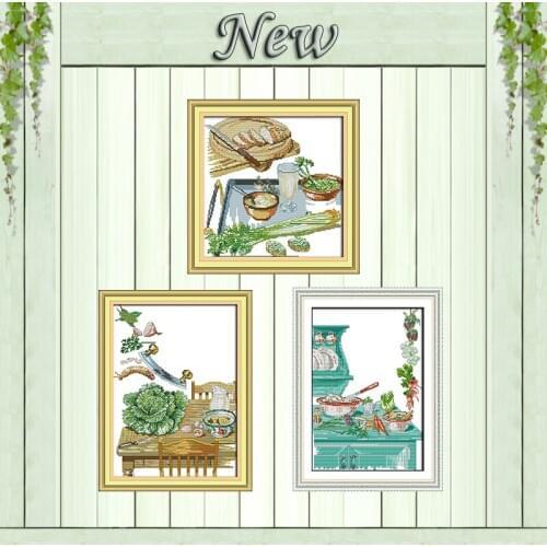 Corner of the kitchen vegetable diy painting counted printed on canvas DMC 11CT 14CT kits Cross Stitch embroidery needlework Set