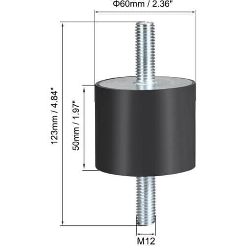 UXCELL Rubber Vibration Mounts M10/12 Male Female D50xH20/D60xH35/D60xH50/ Rubber Isolator Mount Shock Absorber with Studs 1PCS