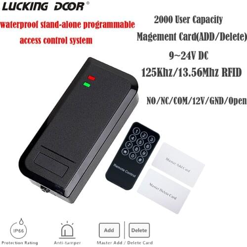 IP66 Waterproof 125Khz RFID 13.56MHZ S2 standalone access controller wtih out Keypad Access Control System