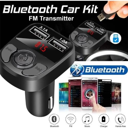 USB Charger Bluetooth FM Transmitter FM MP3 Players Modulator Handsfree Dual USB Charger LED Car MP3 Player In STOCK