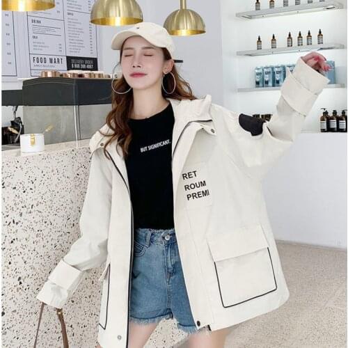 Harajuku Ladies Jacket Bf Y2K Streetwear Printed Windbreaker Youth Sweatshirt Korean Cut Wind Coats Men Women Spring Autumn