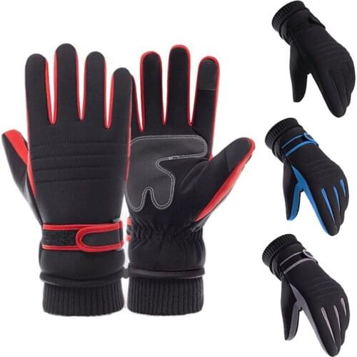 Winter Ski Gloves Men Thick Cotton Touch Screen Outdoor Riding Warm Gloves Non-slip Cold-proof Fashion Ladies Gloves