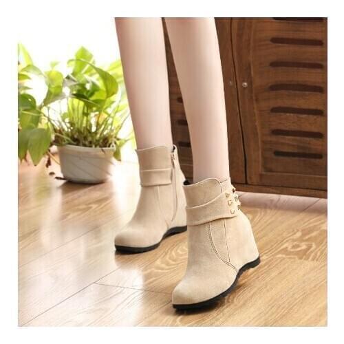 2020 Winter Boots Women Winter Shoes Height Increasing Rivets Brand Womens Wedge Boots Warm Shoes for Cold Winter