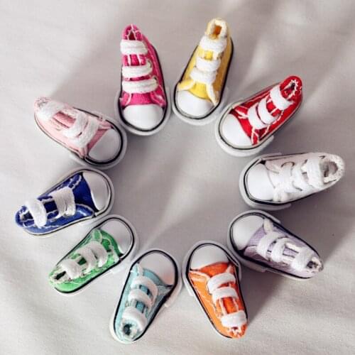 1 Pair Dollhouse Accessories Fashion Canva Shoes for Barbie Doll Casual Shoes for Blythe 11.5" Dollhouse Kids Cosplay Toy DIY