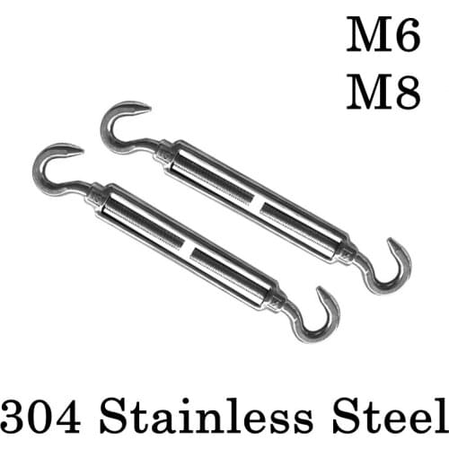 1pc M6/M8 304 Stainless Steel Turnbuckle Wire Rope Tensioner Tightener Rope Tightener Bolt Sunshade Net Accessoies